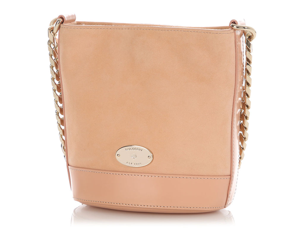 Mulberry Small Rose Beige Suede Jamie Bucket Bag