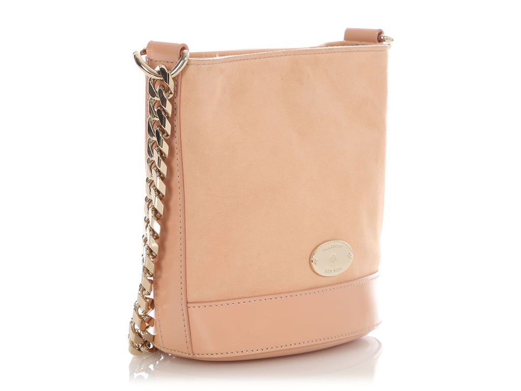 Mulberry Small Rose Beige Suede Jamie Bucket Bag