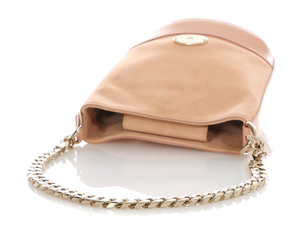 Mulberry Small Rose Beige Suede Jamie Bucket Bag