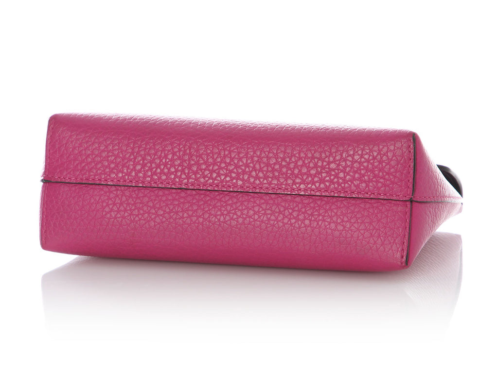 Mulberry Pink Grained Leather Cosmetic Pouch