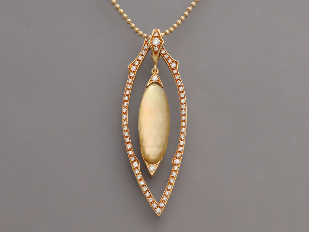 Stephen Webster Yellow Gold Citrine and Diamond Crystal Haze Drop Necklace