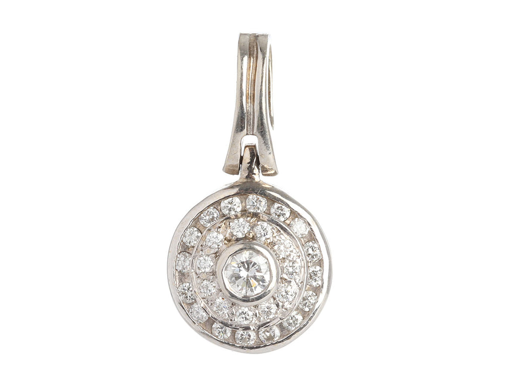 14K White Gold Diamond Pendant