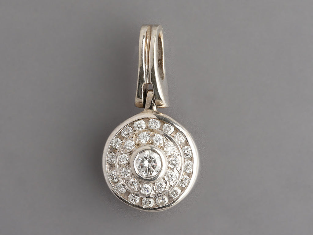 14K White Gold Diamond Pendant