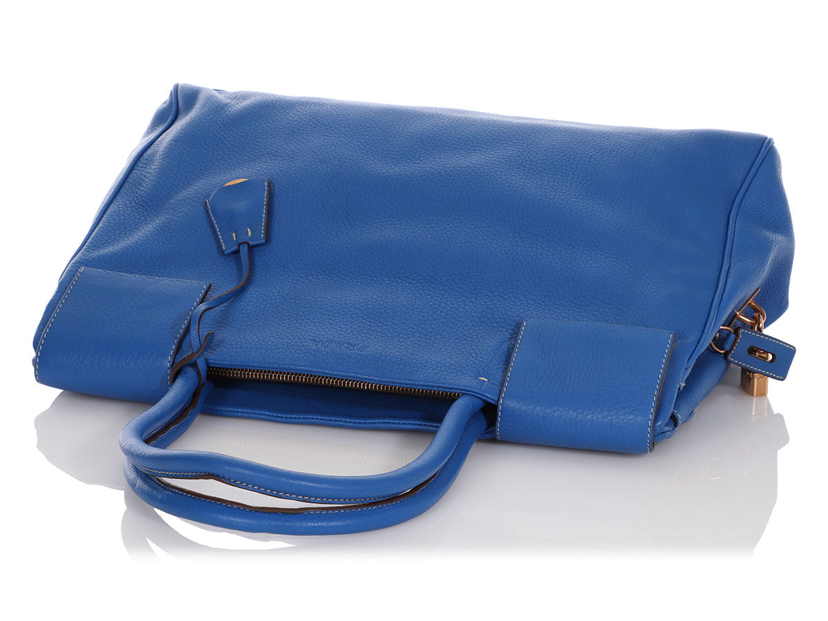 Prada Blue Saffiano Lux Leather Mini Promenade Crossbody Bag – STYLISHTOP