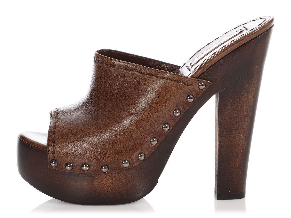 Kids clog sandals in light brown leather - Troentorps Official Webstore |