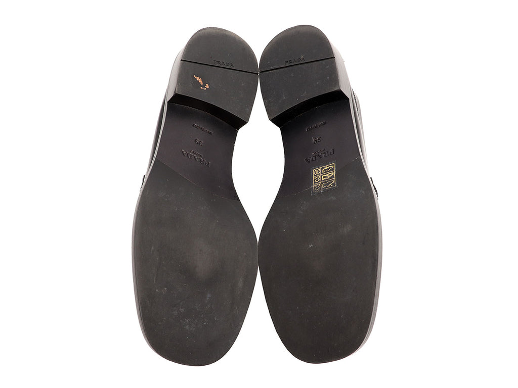 Prada Black Brushed Calfskin Loafers