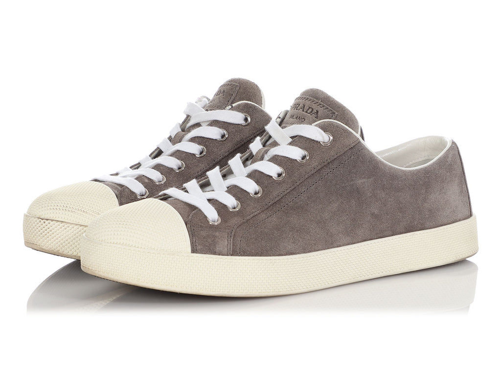 Prada Gray Suede Sneakers