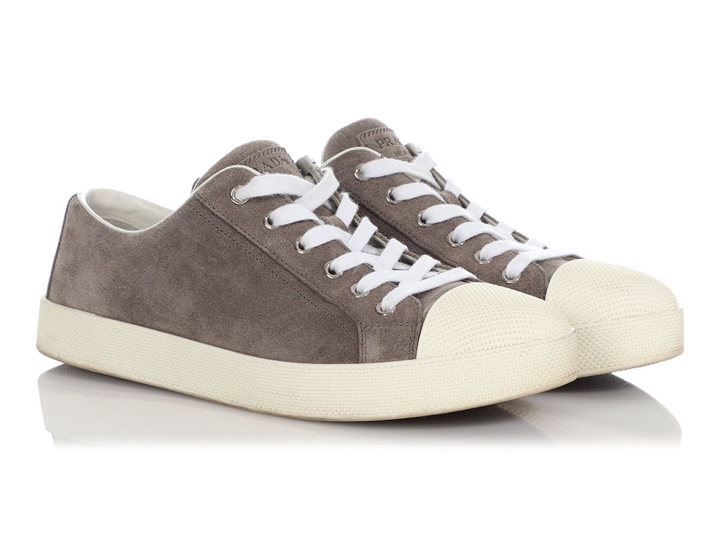 Prada Gray Suede Sneakers