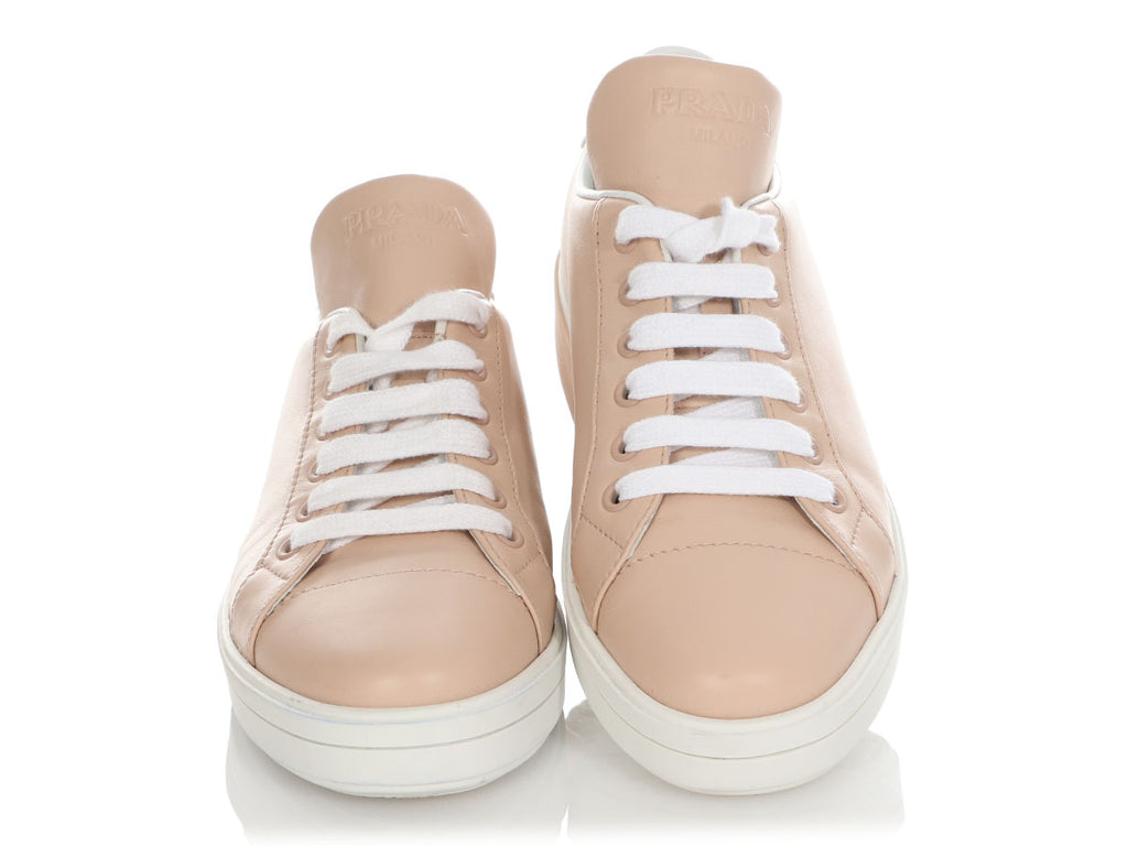 Prada Beige Leather Sneakers