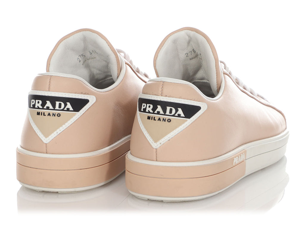 Prada Beige Leather Sneakers