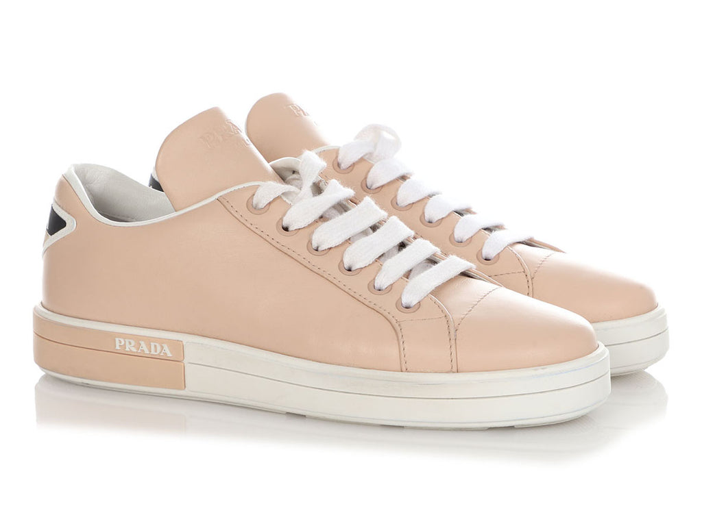 Prada Beige Leather Sneakers