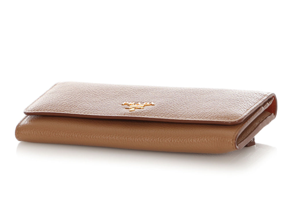 Prada Caramel Continental Wallet