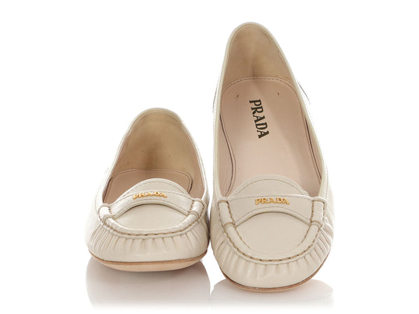 Prada Beige Leather Loafer