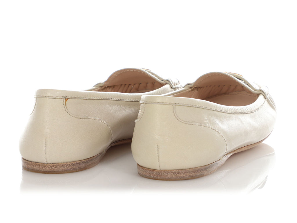 Prada Beige Leather Loafer