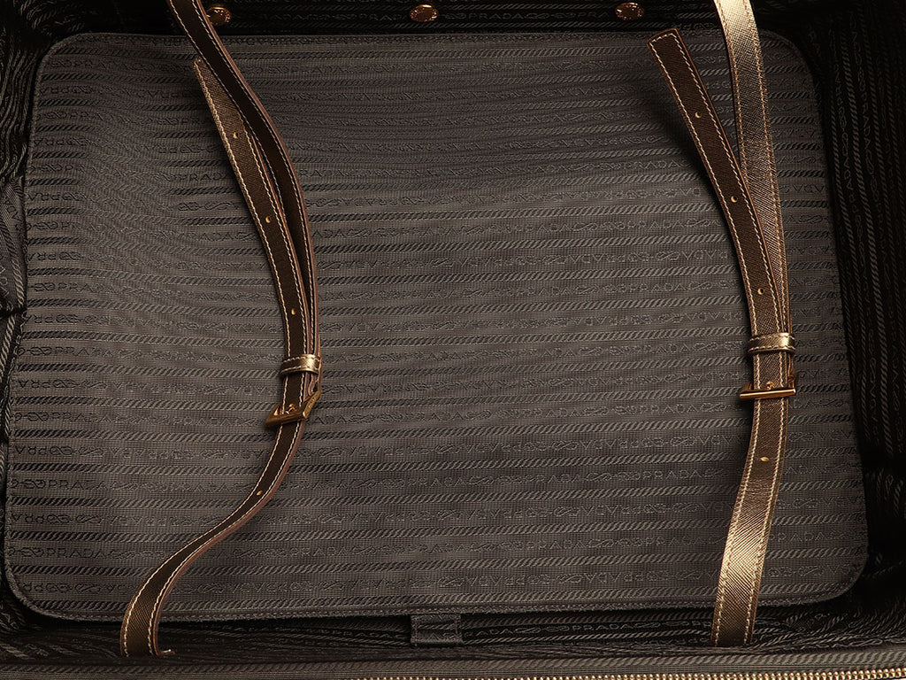Prada Bronze Saffiano Roller Luggage