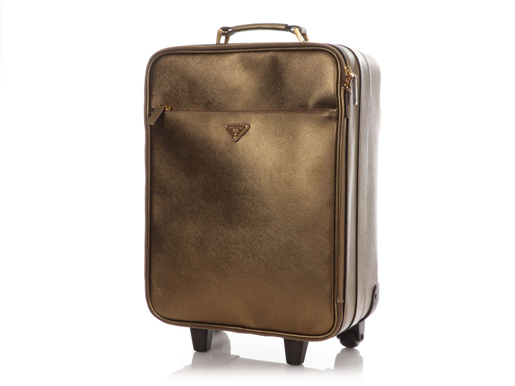 Prada Bronze Saffiano Roller Luggage