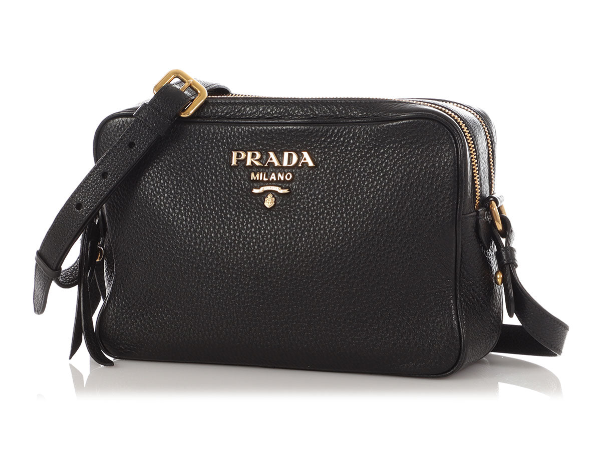 プラスパ　グッズ　0621 New Prada Argilla Grey Vitello Phenix Leather Double Zip Crossbody