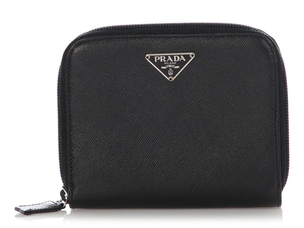 Prada Vintage Black Saffiano Wallet