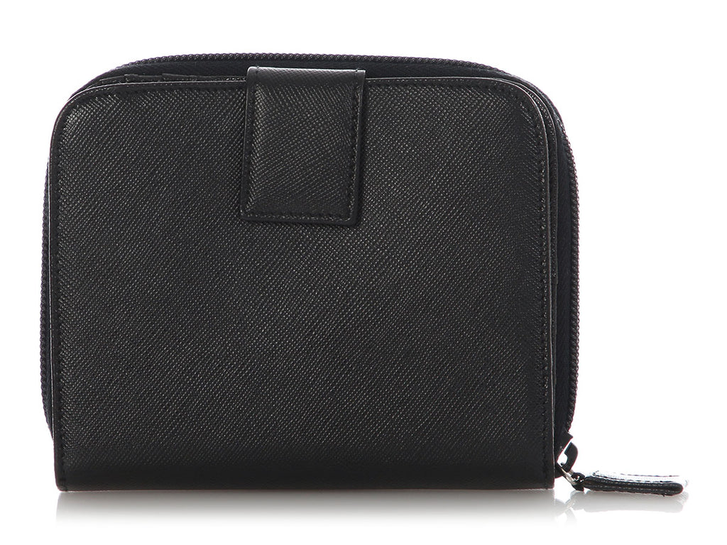 Prada Vintage Black Saffiano Wallet