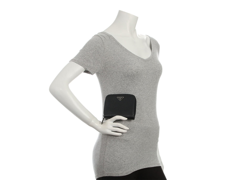Prada Vintage Black Saffiano Wallet