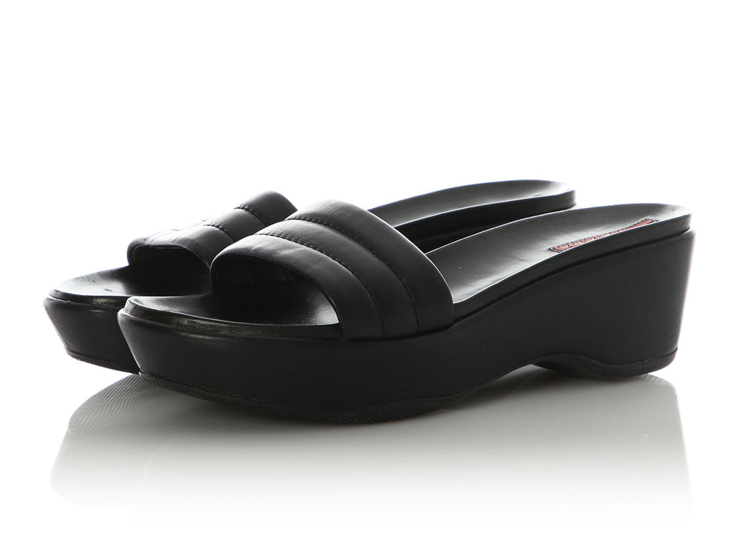 Prada sport padded platform mule