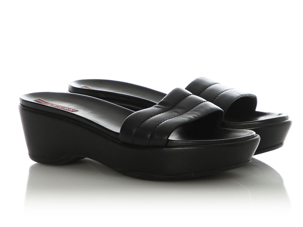 Prada sport padded platform mule