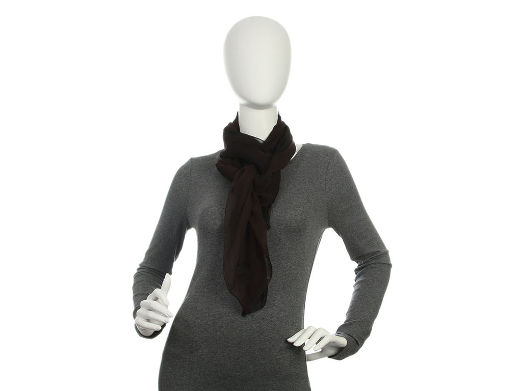 Prada Brown Silk Chiffon Scarf