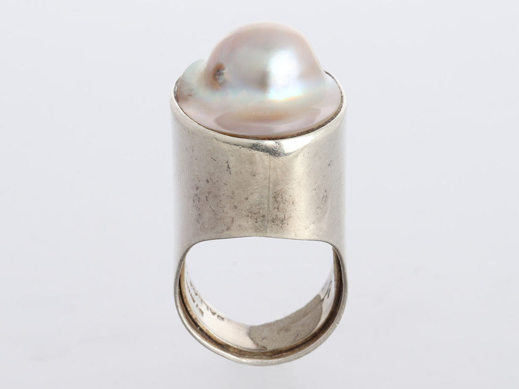 Rebecca Collins Sterling Silver Blister Pearl Ring