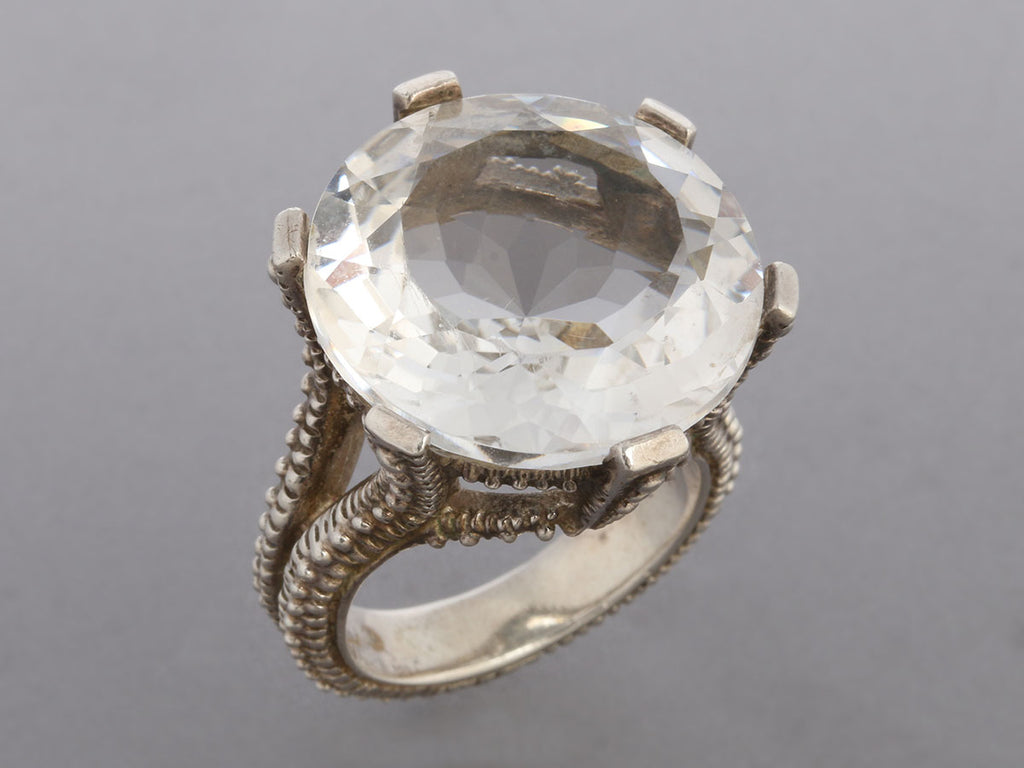 Stephen Dweck Sterling Silver Crystal Ring