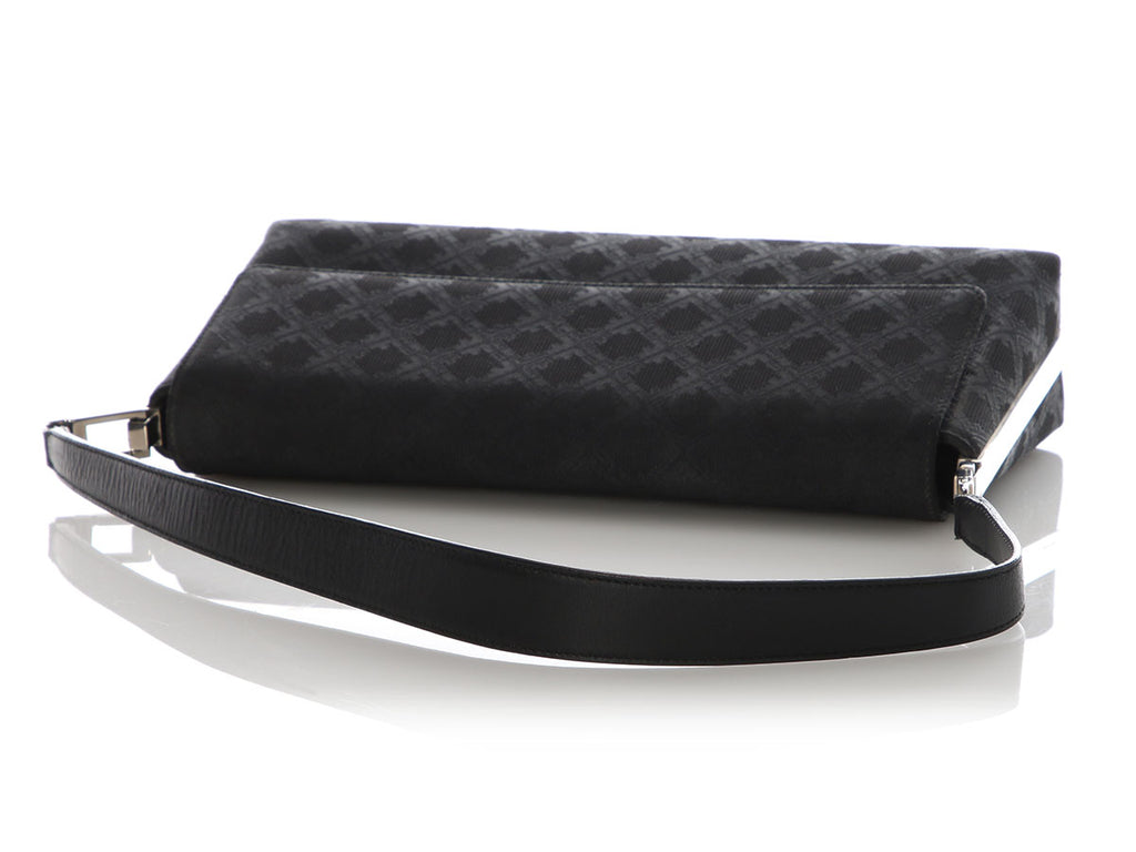 Ferragamo Vintage Black Canvas Flap Bag