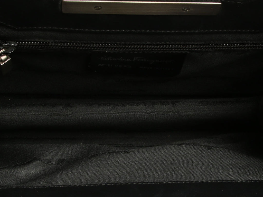 Ferragamo Gray Felt Gancio Shoulder Bag