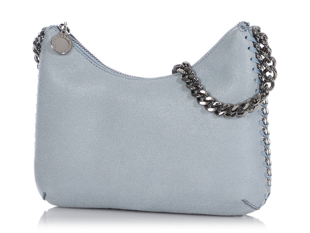 Stella McCartney Mini Light Blue Falabella Zip Shoulder Bag