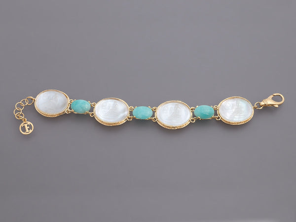 Tagliamonte 18K Yellow Gold-Plated Amazonite Cameo Bracelet