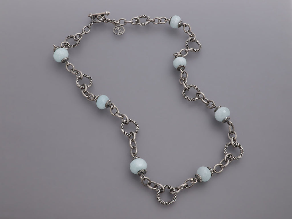 Tagliamonte Long Sterling Silver Milky Aquamarine Necklace