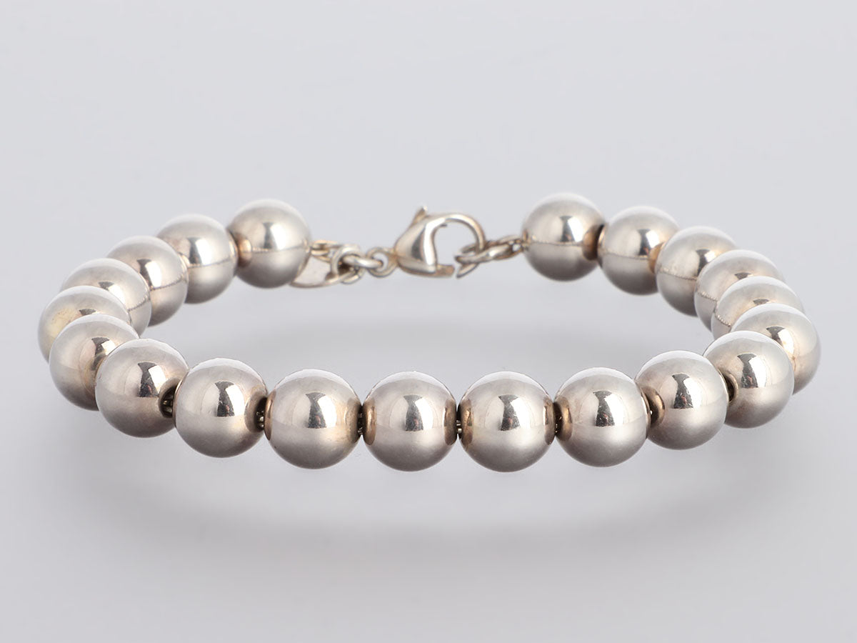 NEW Tiffany & Co Hammered Picasso Graduated Bead Bracelet Silver MSRP $975  | eBay