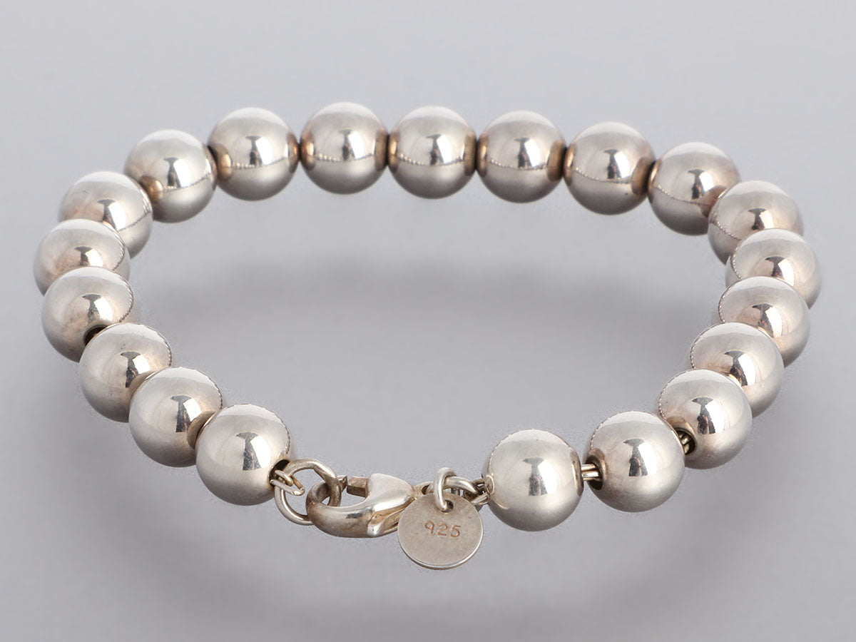 Tiffany&Co. Holly Blue Satin Purse Silver Ball Bead Bracelet Bag Dustbag  Box | eBay