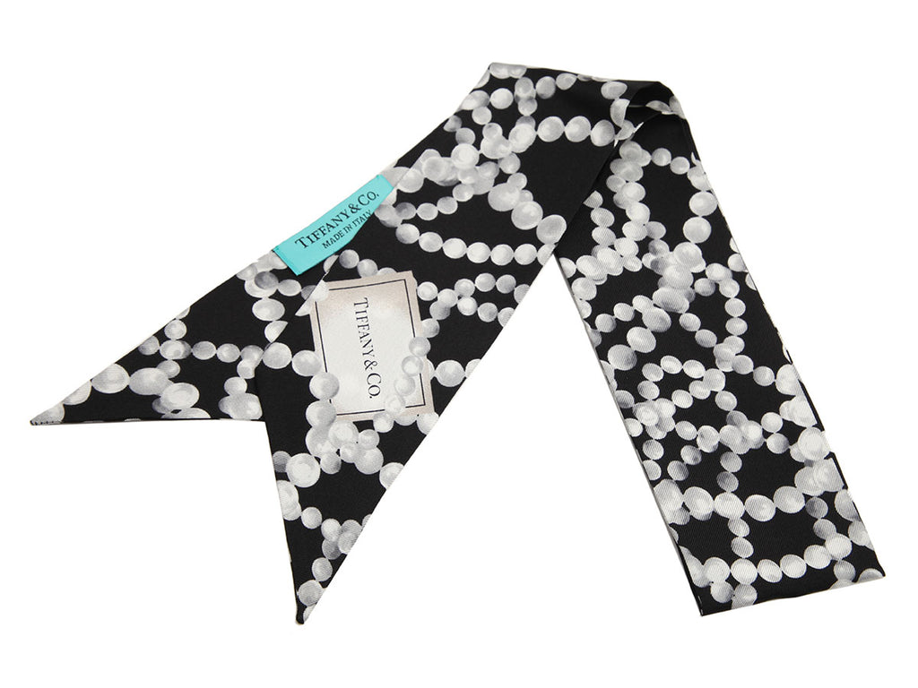 Tiffany Pearls Ribbon Twilly