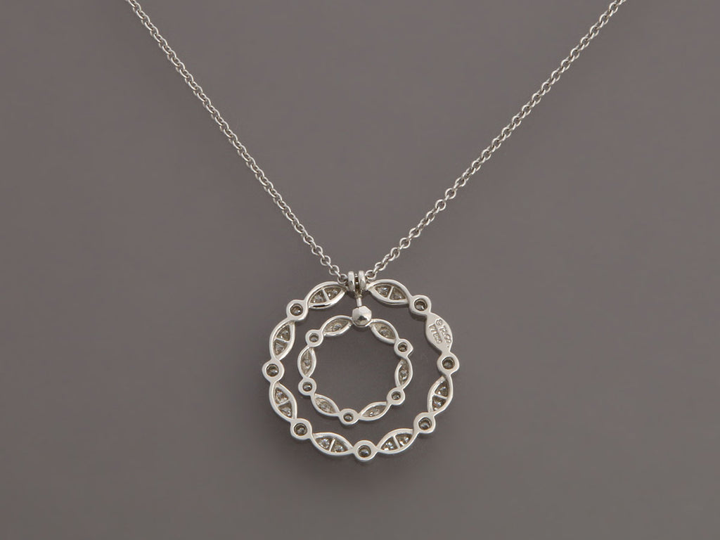 Tiffany & Co. Platinum Diamond Jazz Swing Circle Pendant Necklace