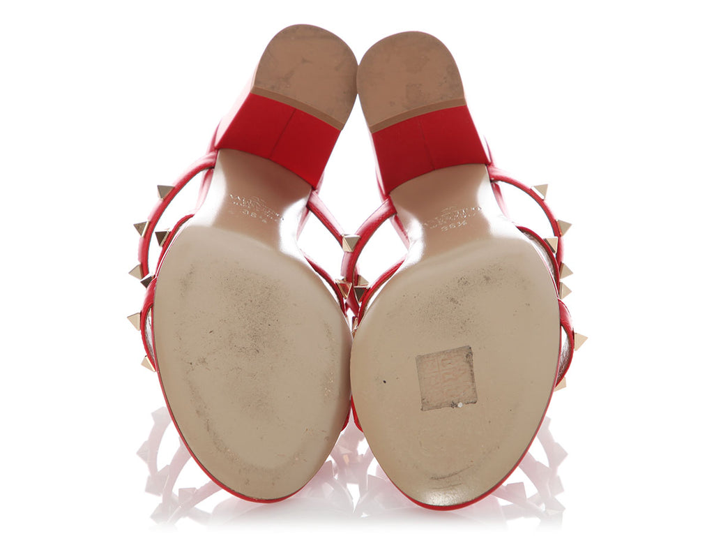Valentino Red Rockstud Slide Sandals 60