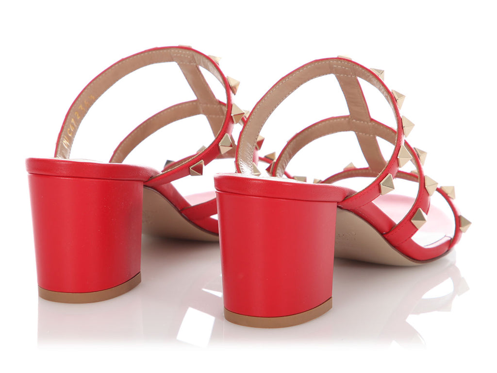 Valentino Red Rockstud Slide Sandals 60