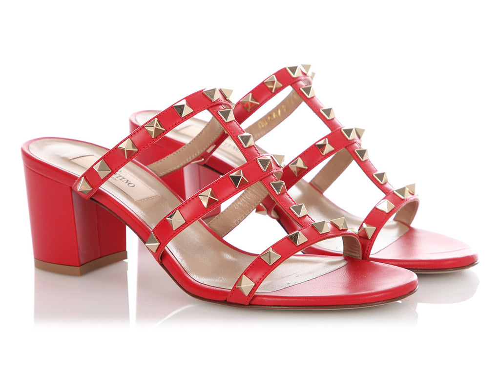 Valentino Red Rockstud Slide Sandals 60