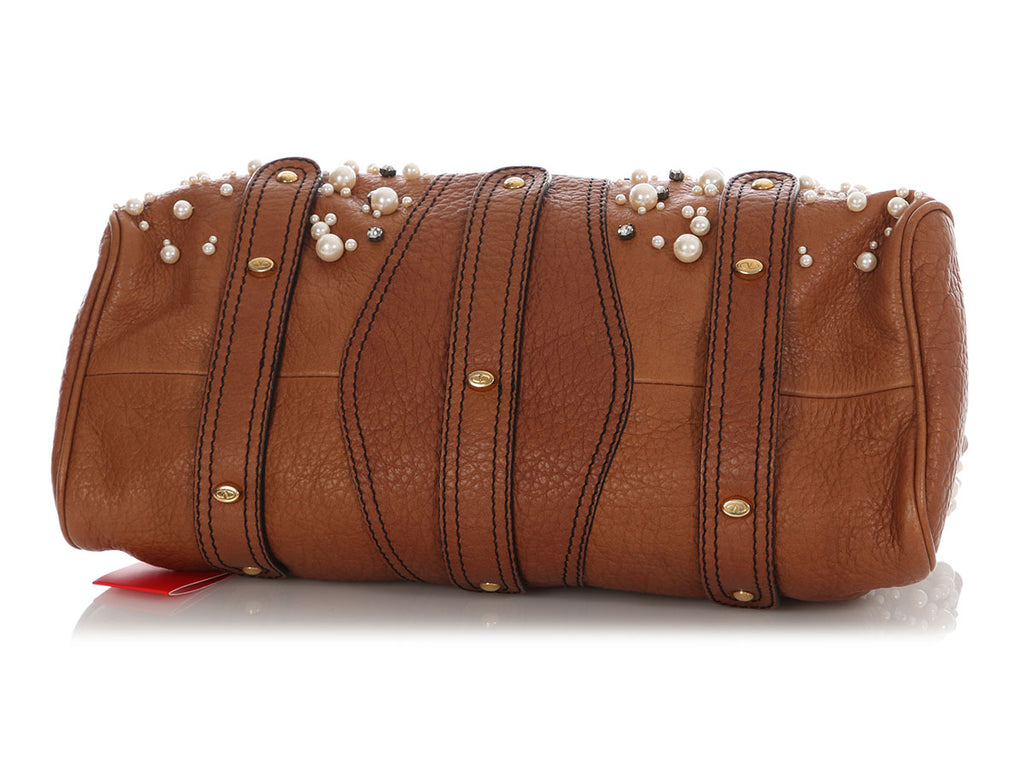 Valentino Brown Pearl Shoulder Bag