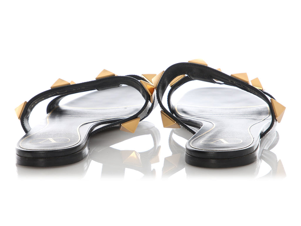 Valentino Black Roman Stud Sandals