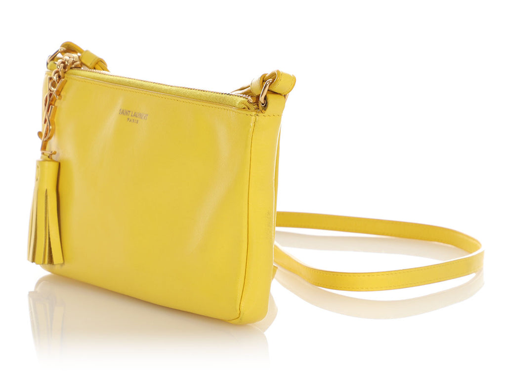 Saint Laurent Yellow Teen Monogram Crossbody Bag