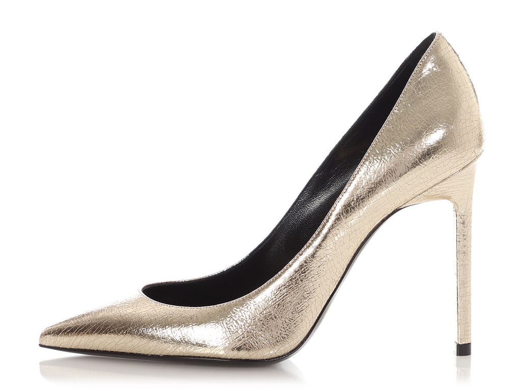 Saint Laurent Gold Foil SuperCrack Pumps