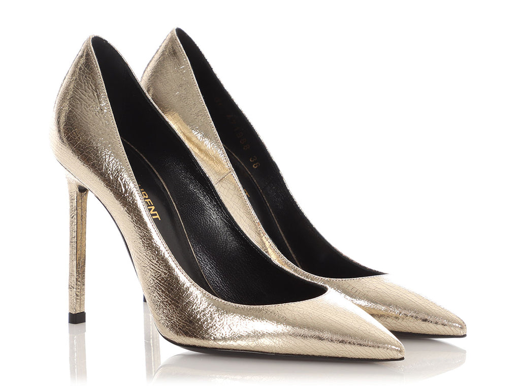 Saint Laurent Gold Foil SuperCrack Pumps
