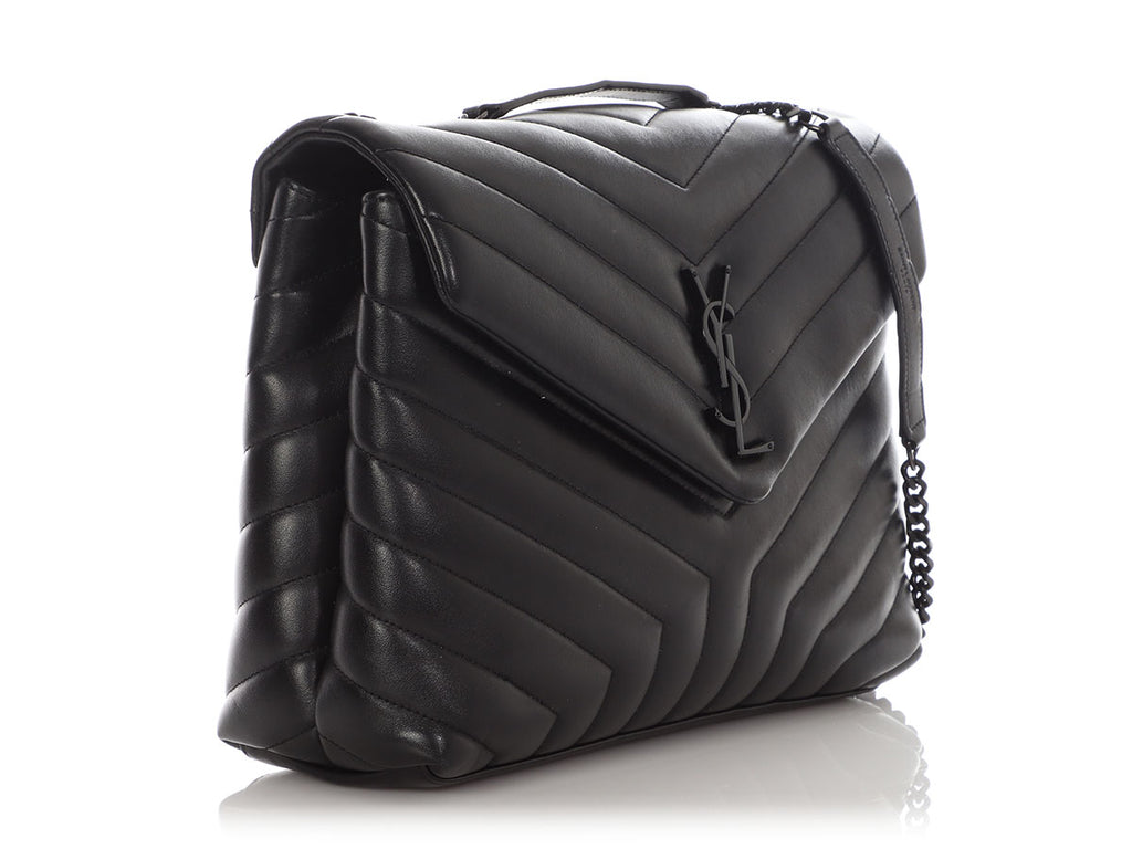 Saint Laurent Medium So Black Matelassé Calfskin Loulou