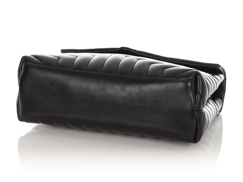 Saint Laurent Medium So Black Matelassé Calfskin Loulou