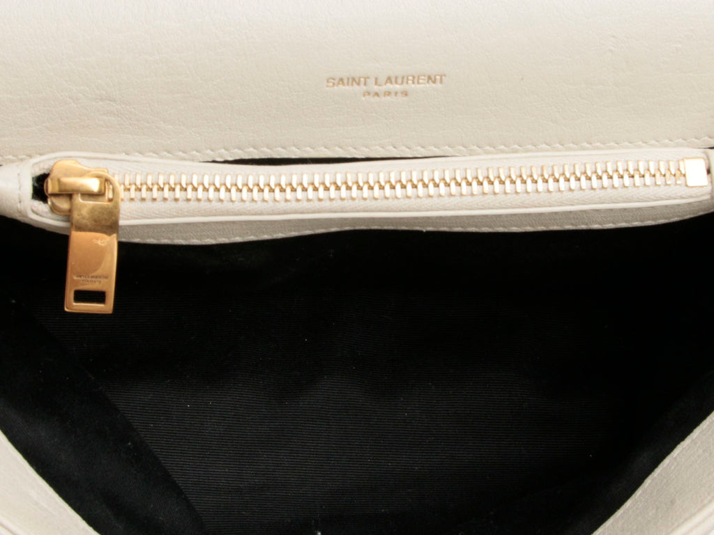 Saint Laurent Medium Crema Grain De Poudre Envelope Bag