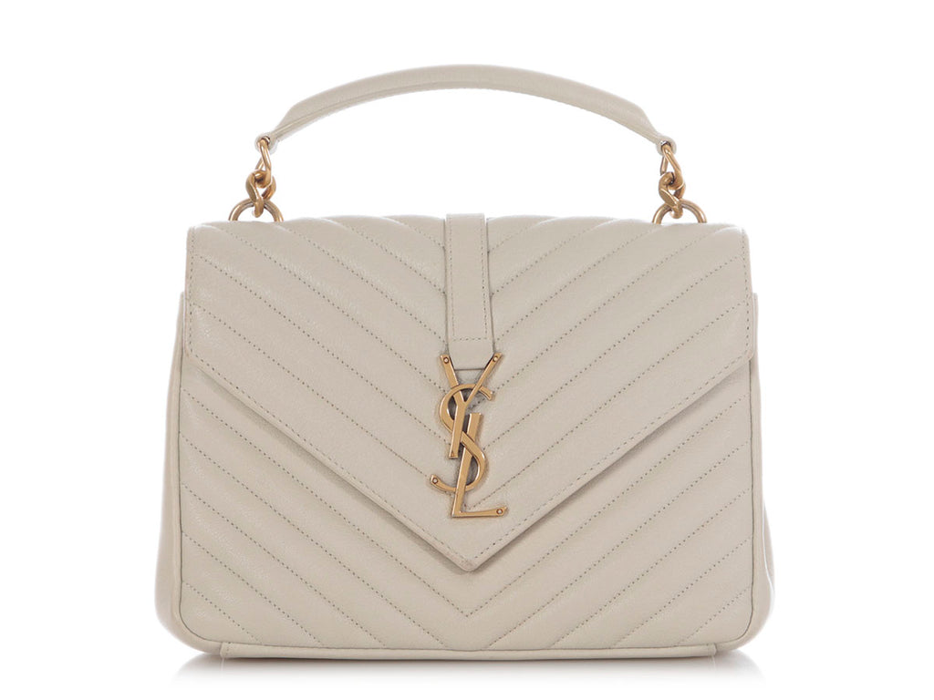 Saint Laurent Medium Crema Grain De Poudre Envelope Bag